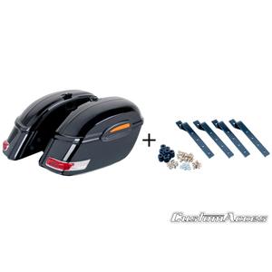 Boční kufry CUSTOMACCES TOURING AMZ002N černý pár, s univerzální KF montáží