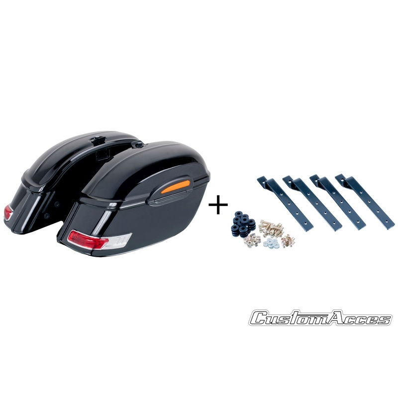 Boční kufry CUSTOMACCES TOURING černý pár, s univerzální KF montáží