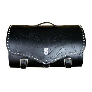 Kožená brašna na motorku RSA K22 Black Demon černá s nýty 42 l