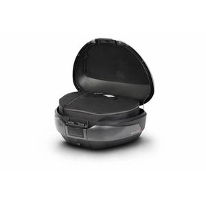 Vrchní kufr na motorku SHAD SH48 Tmavě šedý with backrest, carbon cover and PREMIUM SMART lock