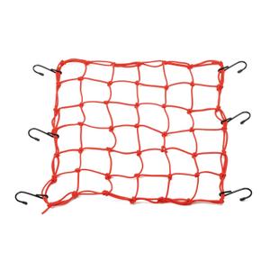 Pružná zavazadlová síť na motorku s kovovými háčky Daytona 40 x 40 cm červená