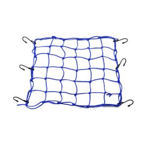 Pružná zavazadlová síť na motorku s kovovými háčky Daytona 40 x 40 cm modrá