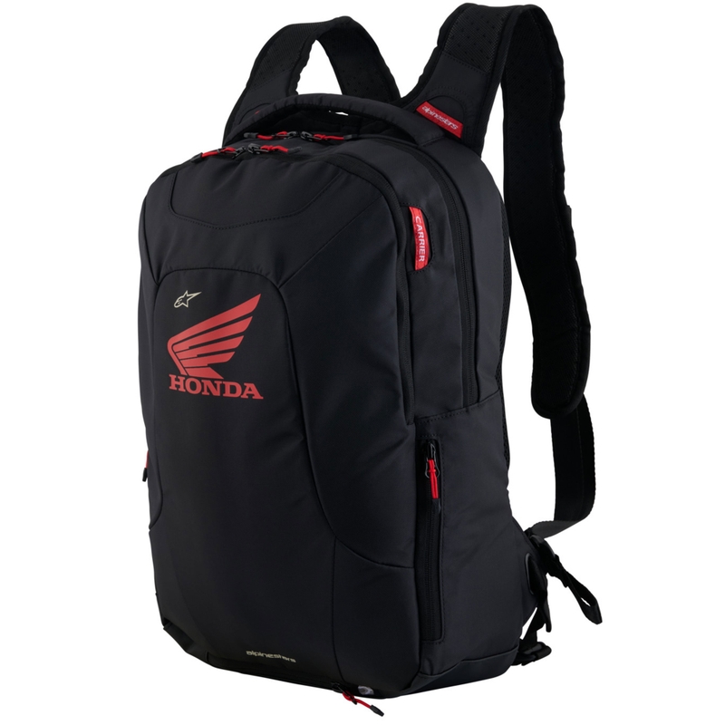 Batoh na motorku Alpinestars City Hunter V2 kolekce Honda černo-červený 22 l