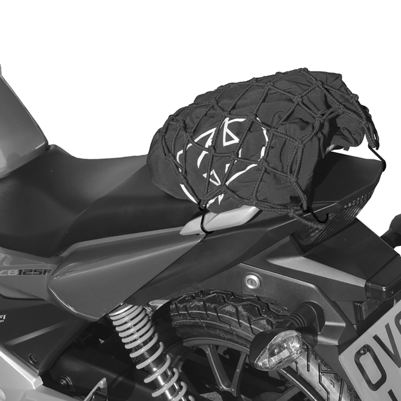 Pružná zavazadlová síť Oxford pro motocykly reflexní černá