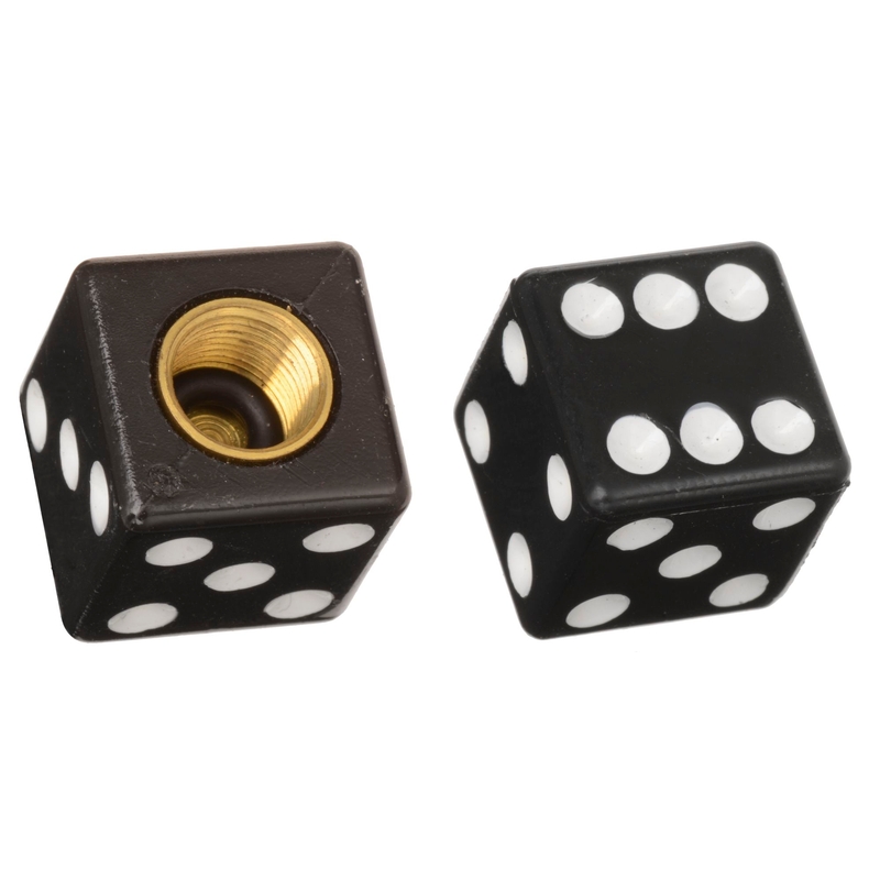Čepičky na ventilky Oxford Lucky Dice černé