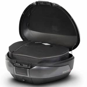 Vrchní kufr na motorku SHAD SH48 Dark grey / black se zámkem PREMIUM SMART