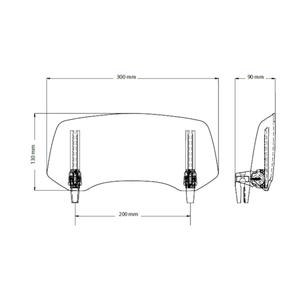 Přídavné plexi nastavitelné PUIG 2.0 clip-on transparent
