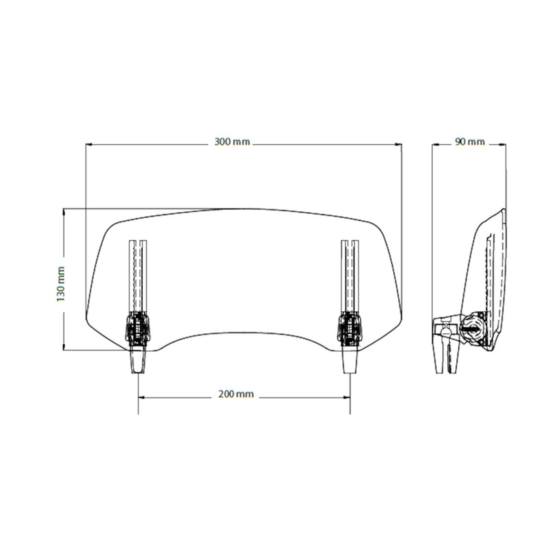 Přídavné plexi nastavitelné PUIG 2.0 clip-on transparent